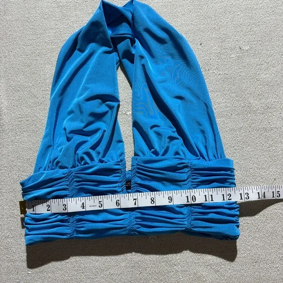 Zara Sexy Blue Draped Crop Top - Picture 4 of 10